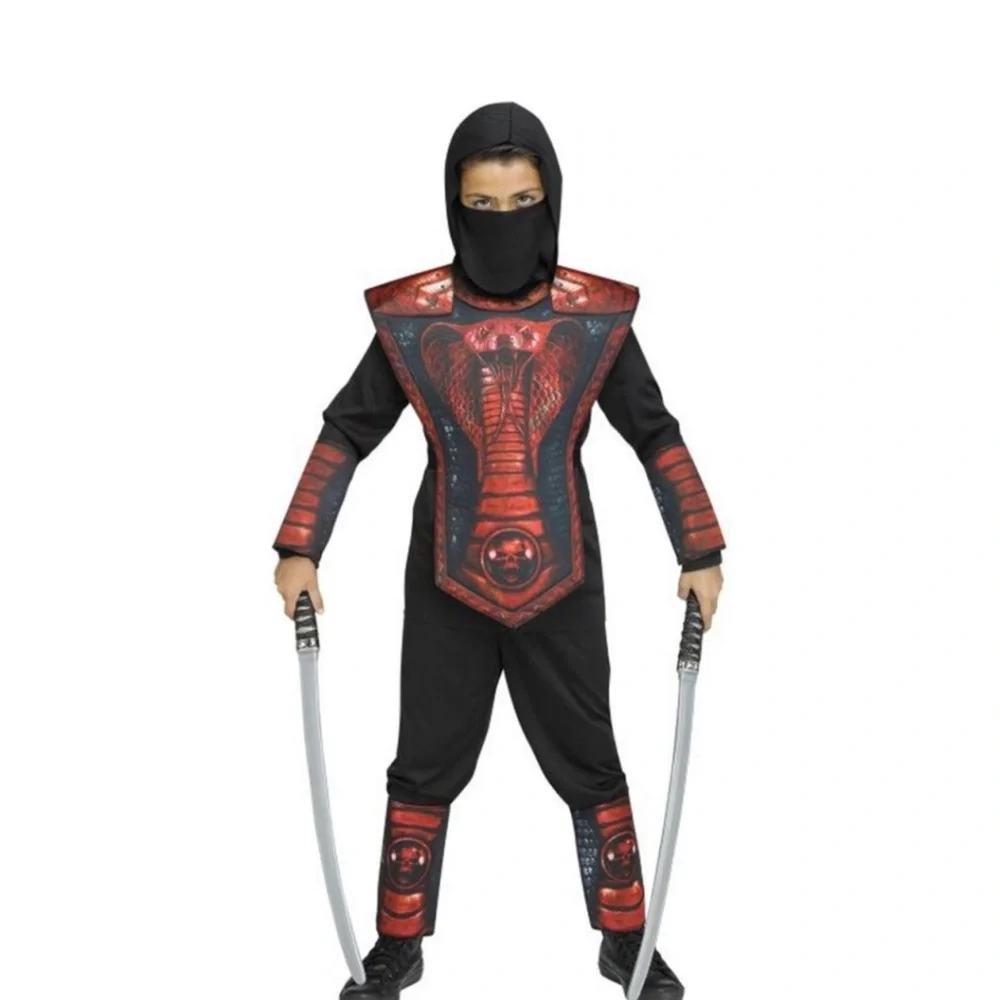 NWT Red Cobra Ninja Boys Child Stealthy Spy Halloween Costume‎